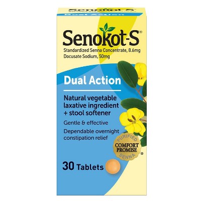 Senokot-S Laxative Plus Softener Tablets 30ct