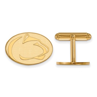 Black Bow Jewelry 14k Yellow Gold Plated Sterling Silver Penn State Nittany Lions NCAA Cuff Links