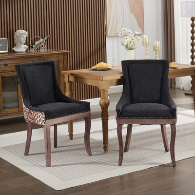 FONTOI 2 PCS Thickened Dining Chair with Nailhead Trim