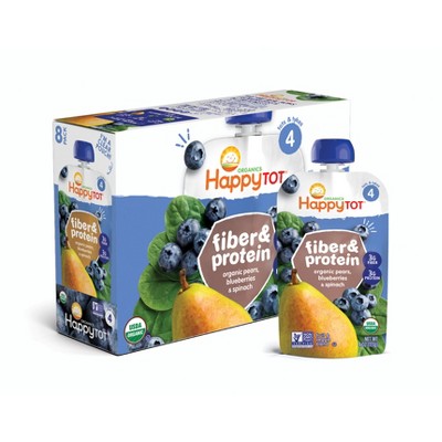 HappyTot Fiber & Protein Organic Pears Blueberries & Spinach Baby food - (Select Count)