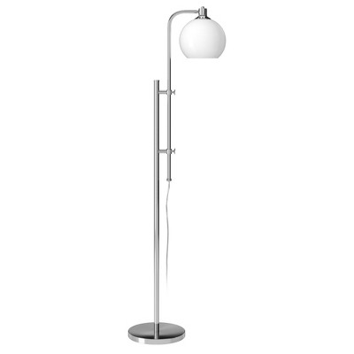 Hudson and Canal Height-Adjustable Floor Lamp with Glass Shade