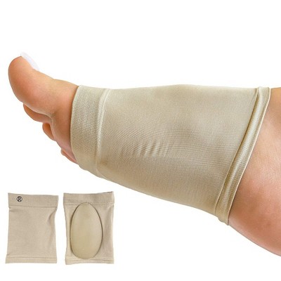 Premium Arch Support Sleeves with Gel Cushion for Men and Women Nude, 2-Pack offer gentle compression and support
