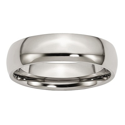 Black Bow Jewelry Titanium 6mm Polished Domed Comfort Fit Band