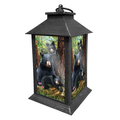 Briarwood Lane Everyday Lantern 13.5" x 5.5" x 5.5" Black Bear Family Lantern