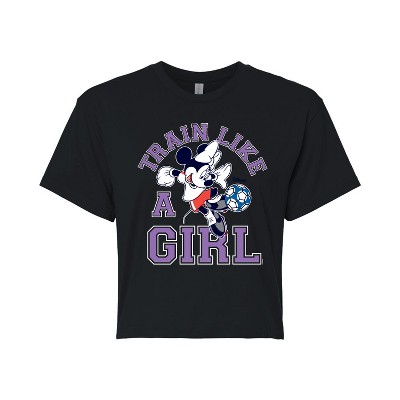 Women's - Disney - Train Like A Girl Cropped Graphic T-Shirt