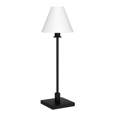Hudson and Canal 28" Tall Table Lamp with Cone Fabric Shade