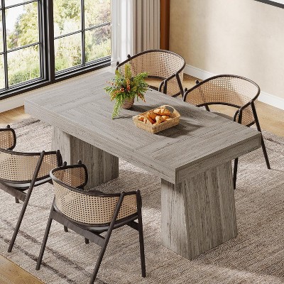 Tribesigns 55-Inch Wood Dining Table for 4-6, Rectangular Dining Room Table with Sturdy Legs