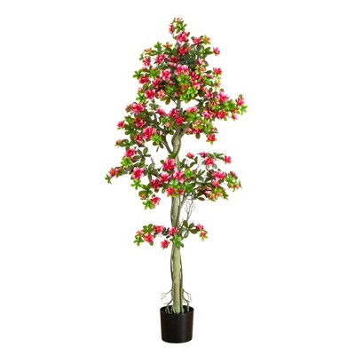 Nearly Natural 6-ft UV Resistant Artificial Azalea Tree (Indoor/Outdoor)