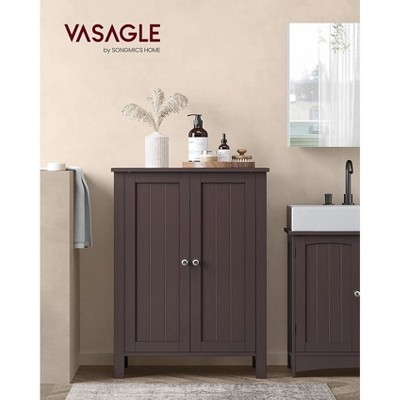 VASAGLE Bathroom Floor Storage Cabinet, Freestanding Bathroom Storage Unit with Adjustable Shelve