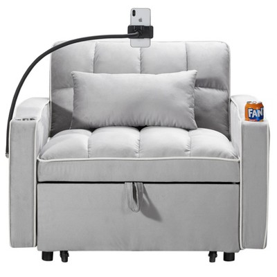 TIRAMISUBEST 3-in-1 Convertible Sleeper Chair - Adjustable Sofa Bed with Storage Pockets for Small Spaces, Living Room & Guest Use