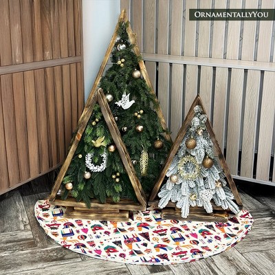 Scandinavian Folk Style Christmas Tree Skirt| OrnamentallyYou