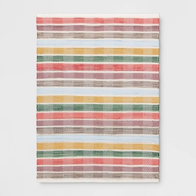 4'x5'6" Check Striped Chindi Handwoven Area Rug - Room Essentials™
