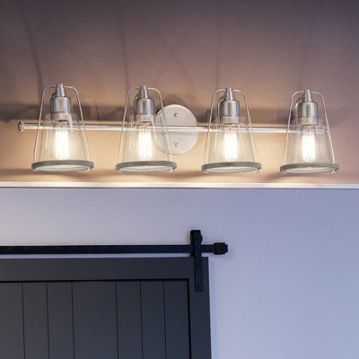 Urban Ambiance Luxury Coastal Bath Light 8.25''H x 33''W,  Brushed Nickel Finish,  Kempsey Collection, UHP4073