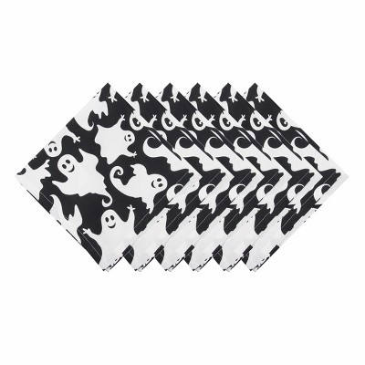 C&F Home Hey Boo Ghosts Halloween 100% Cotton Cloth Napkins Set of 6