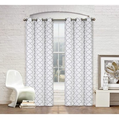 Kate Aurora Shabby Chic Designed 2 Pack Premium Trellis Grommet Top Curtain Panels