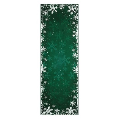 Washable Christmas Living Room Rugs, Home Decorative Snowflake Print Bedroom Rugs, Soft Non Slip Xmas Carpet for Kids Room