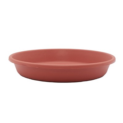 The HC Companies Classic Plastic 14" Round Plant Flower Pot Planter Deep Saucer Drip Tray for Indoor or Outdoor Settings, Fits 15.5" Pots, Clay