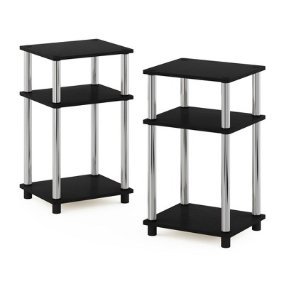 HOMLUX 2 PCS End Table 3-Tier Sofa Side Table Nightstand with Storage Shelf