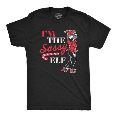 Mens Im The Sassy Elf T Shirt Funny Xmas Santas Elves Joke Tee for Guys - Crazy Dog Men's T Shirt Gift For Christmas
