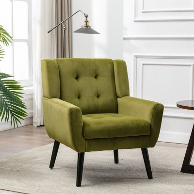NicBex Modern Wood Accent Chair, Arm Chair with Back and Metal Legs, Living Room Chair for Bedroom