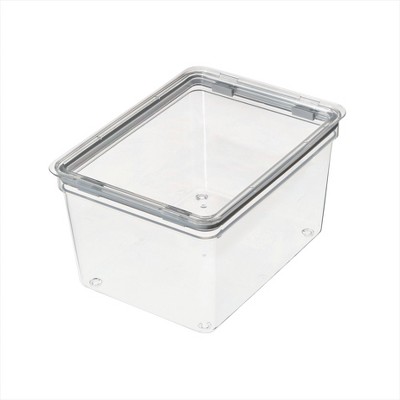 iDESIGN Large Tall Dry Goods Storage Bin The Fresh Collection Clear Bin: Plastic Kitchen Cabinet Organizer, 6" H, 11" D, 8" W