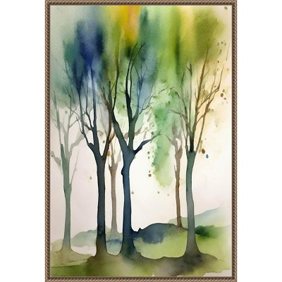 Amanti Art Watercolour Trees 1 by Sally Ann Moss Framed Canvas Wall Art
