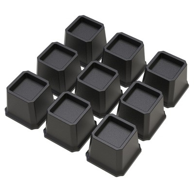 Aoibox Heavy Duty Bed Risers 3 Inch Set of 9 Elevates Furniture Up to 3,000 lbs for Sofa Table Extra Storage Black