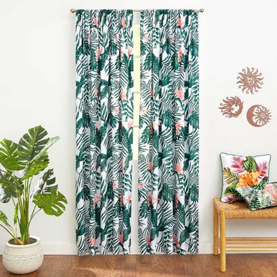 The Lakeside Collection Palm Floral Window Panels