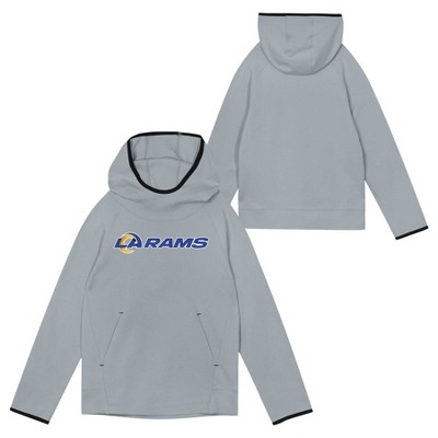 NFL Los Angeles Rams Boys' Gray Performance Hooded Sweatshirt