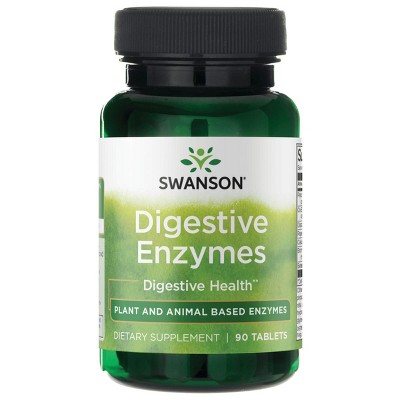 Swanson Digestive Enzymes, Supports Healthy Digestion & Maximizes Nutrient Absorption, Soothes The Stomach, 90 Tablets