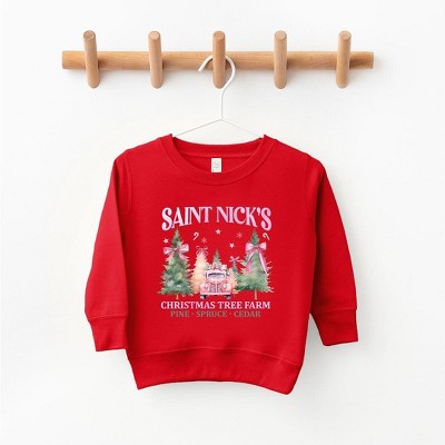 The Juniper Shop Coquette St. Nick's Tree Farm Youth Ultra-Soft Graphic Sweatshirt