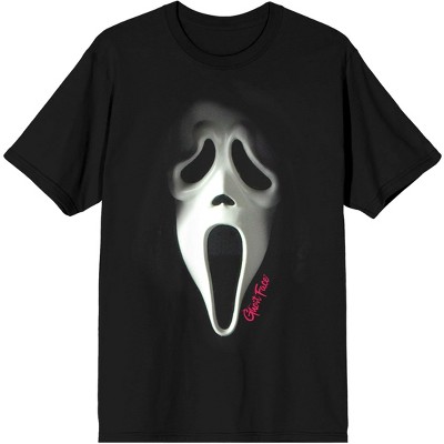 Ghostface With Pink Logo Men's Black Graphic Tee