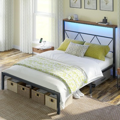 AMERLIFE Metal Bed Frame with LED Strip Light