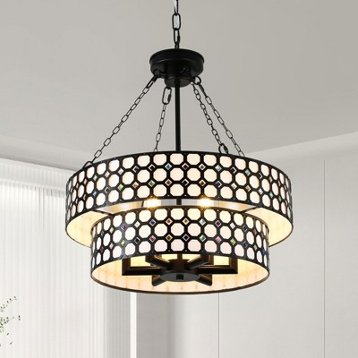 Bella Depot 6-light 2-Tier Colored Chandelier Dimmable Lighting Adjustable Vintage Pendant Light for Hallway, Kitchen Island