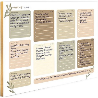 Blu Monaco Gold Edge Desk Pad – Undated Weekly Planner Notepad – 8.5 x 11, 50 Pages – Tear-Off Calendar for Scheduling and Organization