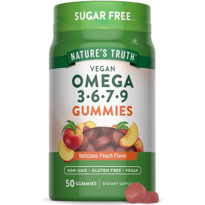 Nature's Truth Vegan Omega 3679 Gummies | 50 Count | Peach Flavor