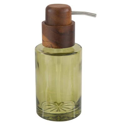 Moda at Home Vaso Glass Soap Dispenser with Acacia