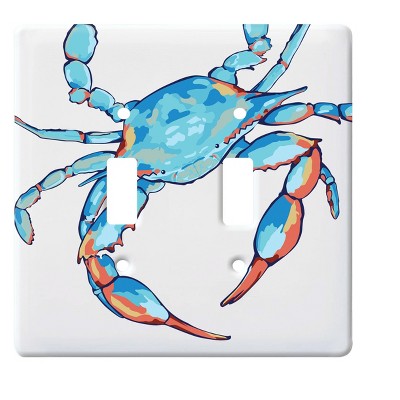 RightSide Designs Tropical Happy Crab Double Toggle Switchplate