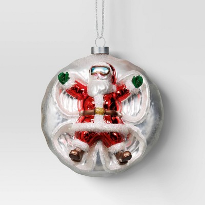 Christmas Glass Santa in Snow Ornament - Wondershop™