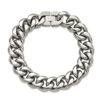 Chisel Titanium Polished 14.50mm Curb 8.5" Bracelet
