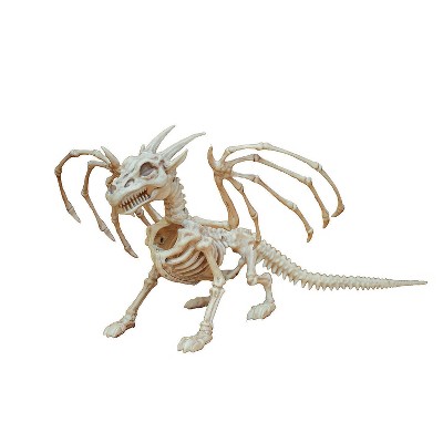 Seasons USA Dragon Skeleton Halloween Decoration - 7 in x 10 in x 13 in - Off-White
