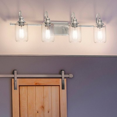 Urban Ambiance Luxury Vintage Bath Light 9.875''H x 32.25''W,  Brushed Nickel Finish,  Hedland Collection, UHP4063