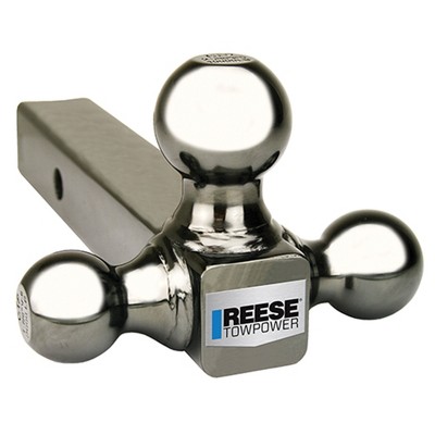 Reese Towpower Tri Ball Trailer Hitch Ball Mount with Universal Fit Construction for Automotive, Vehicle, and Towing Equipment, Black