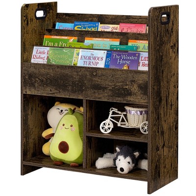 VECELO Wooden Bookcase Magazine/Book Display Storage Cabinet Bookshelf and Toy Storage