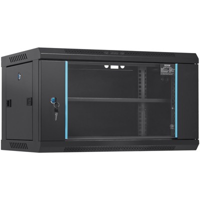VEVOR 6U Wall Mount Network Server Cabinet, 15.5'' Deep, Server Rack Cabinet Enclosure, 200 lbs. Ground-mounted Load Capacity, for IT Equipment, A/V