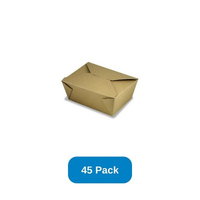 Inno-Pak 75 oz Recycled Kraft Paper Food Box #4 Size - Pack of 45