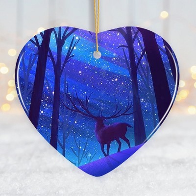 Magical Forest Winter Deer Christmas Ornament| OrnamentallyYou