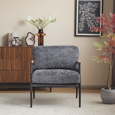 Kumasinova 27.56" Modern Accent Chair with Soft Cushions,Plush Arm Chair with Metal Frame,Comfy Reading Chair for Living Room & Bedroom