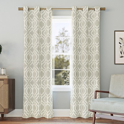 Sun Zero Blackout Eldon Trellis Print Grommet Curtain Panel