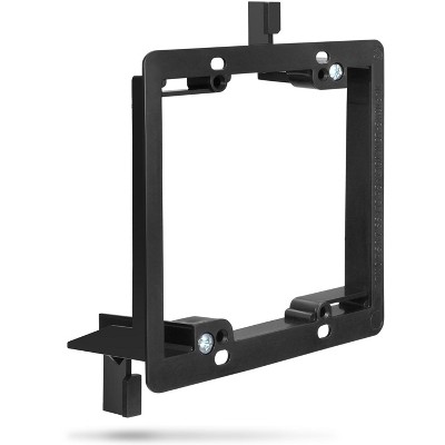 Fosmon 2-Gang Low Voltage Mounting Bracket with Mounting Screws - Black